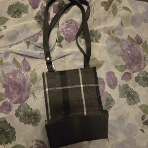 Arizona Love Black & Gray Plaid Mini Crossbody Bag